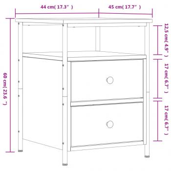 Nachttisch Schwarz 44x45x60 cm Holzwerkstoff