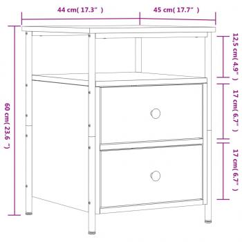 Nachttisch Grau Sonoma-Eiche 44x45x60 cm Holzwerkstoff