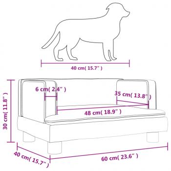 Hundebett Braun 60x40x30 cm Samt