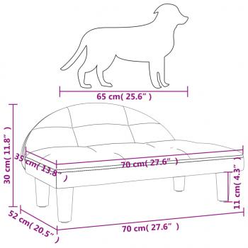 Hundebett Creme 70x52x30 cm Stoff