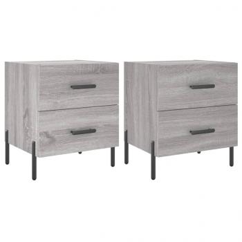 Nachttische 2 Stk. Grau Sonoma 40x35x47,5 cm Holzwerkstoff