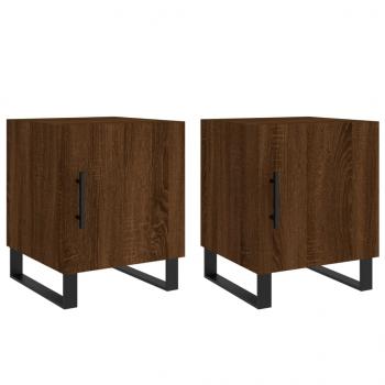 Nachttische 2 Stk. Braun Eichen-Optik 40x40x50 cm Holzwerkstoff