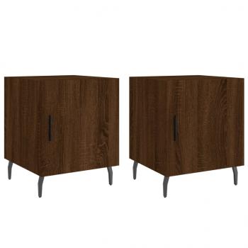 Nachttische 2 Stk. Braun Eichen-Optik 40x40x50 cm Holzwerkstoff