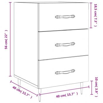 Nachttisch Grau Sonoma 40x40x66 cm Holzwerkstoff