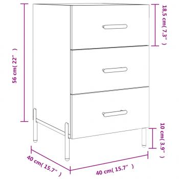 Nachttisch Betongrau 40x40x66 cm Holzwerkstoff