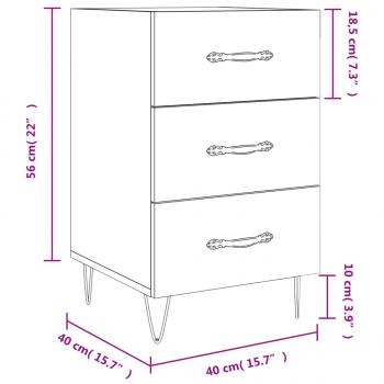 Nachttisch Braun Eichen-Optik 40x40x66 cm Holzwerkstoff