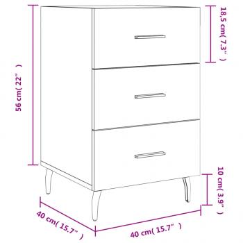 Nachttisch Braun Eichen-Optik 40x40x66 cm Holzwerkstoff