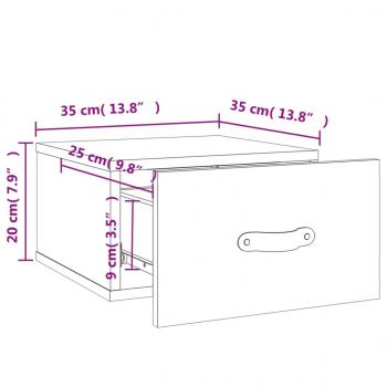 Wand-Nachttisch Braun Eichen-Optik 35x35x20 cm