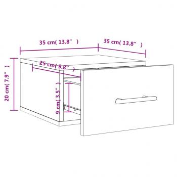 Wand-Nachttisch Sonoma-Eiche 35x35x20 cm