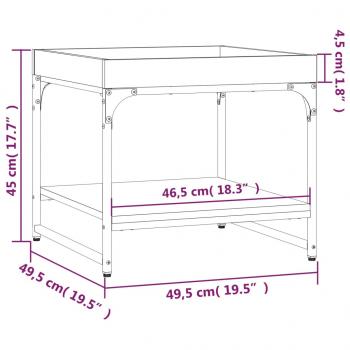 Couchtisch Braun Eichen-Optik 49,5x49,5x45 cm Holzwerkstoff