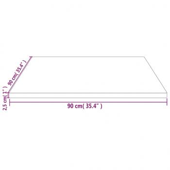 Tischplatte Weiß 90x90x2,5 cm Massivholz Kiefer Quadratisch