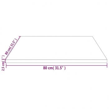 Tischplatte 80x80x2,5 cm Massivholz Kiefer Quadratisch