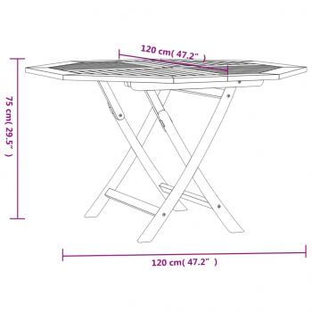 Gartentisch Klappbar 110x110x75 cm Massivholz Teak