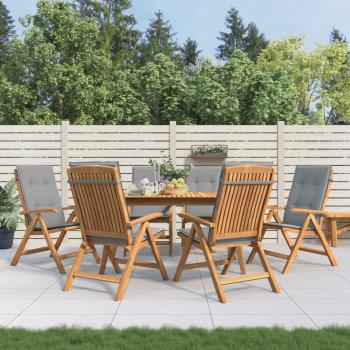 ARDEBO.de - Gartenstühle mit Kissen 6 Stk. Massivholz Teak