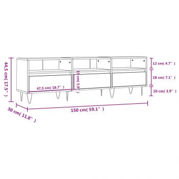 TV-Schrank Räuchereiche 150x30x44,5 cm Holzwerkstoff