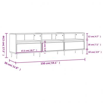 TV-Schrank Schwarz 150x30x44,5 cm Holzwerkstoff