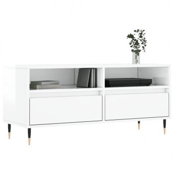 TV-Schrank Hochglanz-Weiß 100x34,5x44,5 cm Holzwerkstoff