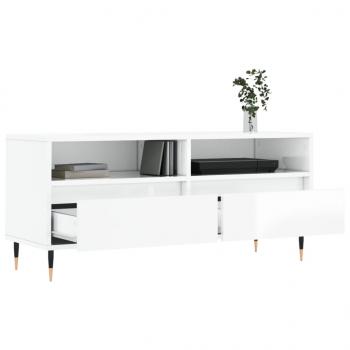 TV-Schrank Hochglanz-Weiß 100x34,5x44,5 cm Holzwerkstoff