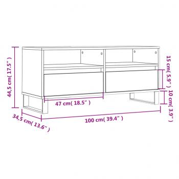 TV-Schrank Weiß 100x34,5x44,5 cm Holzwerkstoff