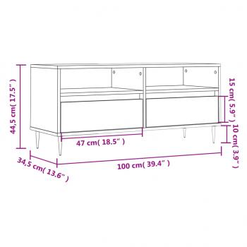 TV-Schrank Betongrau 100x34,5x44,5 cm Holzwerkstoff