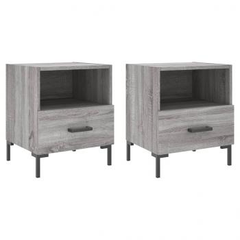 Nachttische 2 Stk. Grau Sonoma 40x35x47,5 cm Holzwerkstoff