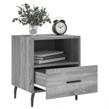 Nachttische 2 Stk. Grau Sonoma 40x35x47,5 cm Holzwerkstoff