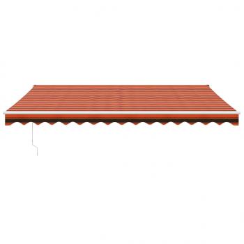 Markise Einziehbar Orange und Braun 4x3 m Stoff und Aluminium