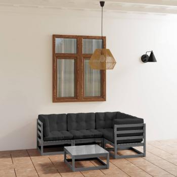 ARDEBO.de - 5-tlg. Garten-Lounge-Set mit Kissen Kiefer Massivholz