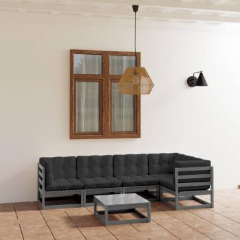 ARDEBO.de - 6-tlg. Garten-Lounge-Set mit Kissen Kiefer Massivholz