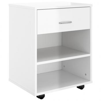 Rollschrank Hochglanz-Weiß 46x36x59 cm Holzwerkstoff