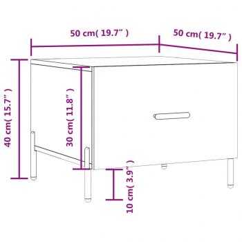 Couchtisch Schwarz 50x50x40 cm Holzwerkstoff