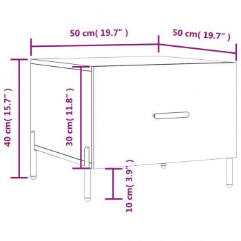 Couchtisch Braun Eichen-Optik 50x50x40 cm Holzwerkstoff