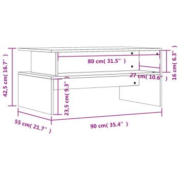 Couchtisch Grau Sonoma 90x55x42,5 cm Holzwerkstoff