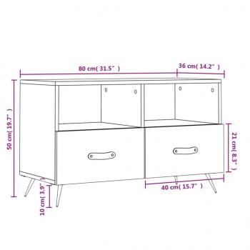 TV-Schrank Hochglanz-Weiß 80x36x50 cm Holzwerkstoff