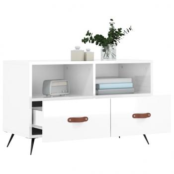 TV-Schrank Hochglanz-Weiß 80x36x50 cm Holzwerkstoff