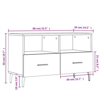 TV-Schrank Braun Eichen-Optik 80x36x50 cm Holzwerkstoff