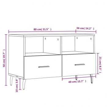 TV-Schrank Räuchereiche 80x36x50 cm Holzwerkstoff