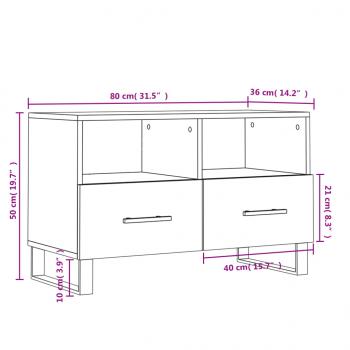 TV-Schrank Weiß 80x36x50 cm Holzwerkstoff