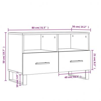 TV-Schrank Räuchereiche 80x36x50 cm Holzwerkstoff