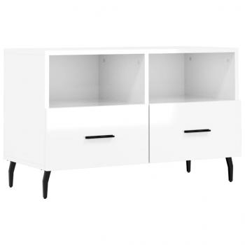 TV-Schrank Hochglanz-Weiß 80x36x50 cm Holzwerkstoff