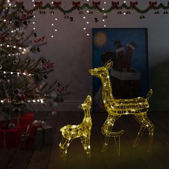 ARDEBO.de - LED-Rentier-Familie Weihnachtsdeko Acryl 160 LED Warmweiß