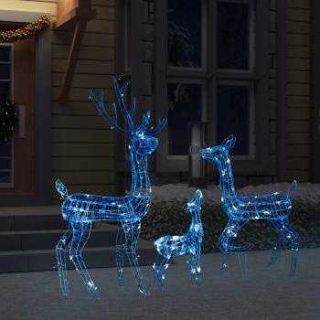 LED-Rentier-Familie Weihnachtsdeko Acryl 300 LED Blau