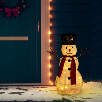 ARDEBO.de - LED-Schneemann Weihnachtsfigur Luxus-Stoff 60 cm