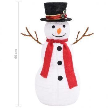 LED-Schneemann Weihnachtsfigur Luxus-Stoff 60 cm