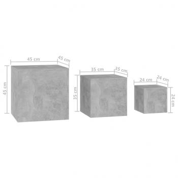 Beistelltische 3-tlg. Betongrau Holzwerkstoff