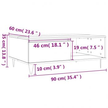 Couchtisch Braun Eichen-Optik 90x60x35 cm Holzwerkstoff