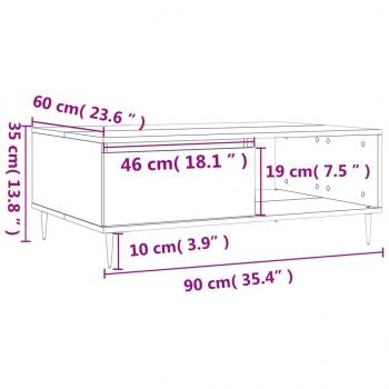 Couchtisch Weiß 90x60x35 cm Holzwerkstoff