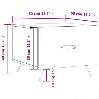 Couchtisch Schwarz 50x50x40 cm Holzwerkstoff