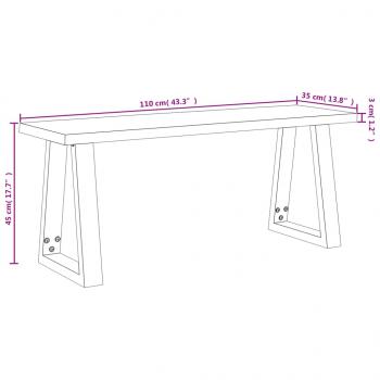 Bank Baumkante 110 cm Massivholz Akazie