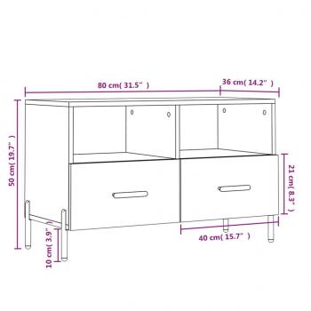 TV-Schrank Weiß 80x36x50 cm Holzwerkstoff